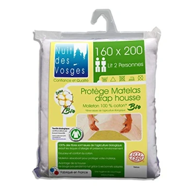 Imagen de Nuit des Vosges Bio Protector de colchón 160x200 Totalmente orgánico Anti alergias