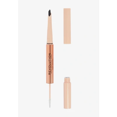 Imagen de Makeup Revolution, Duo Fluffy Brow Filter, Lápiz y Gel para Cejas, Disponible en 5 Tonos, Castaño Oscuro, 1 ud.