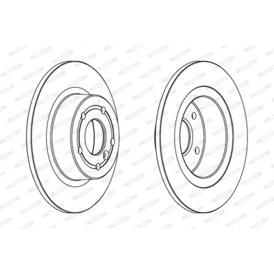 Imagen de FERODO PREMIER Coat+ disc DDF874C Disco de freno 304 12,6 5 macizo revestido con tornillos LAND ROVER: Range Rover 3, Discovery 2, 2