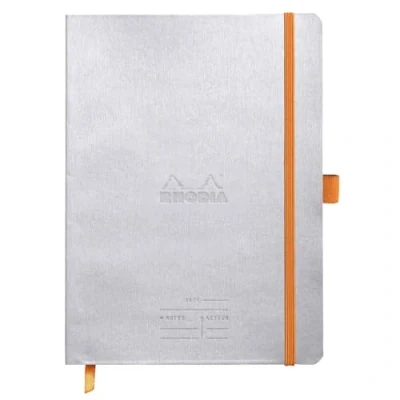Imagen de RHODIA 117781C Meeting Cuaderno flexible (A5+, preimpreso, fecha, Notas y Acción, 160 páginas desmontables, papel Clairefontaine 90 g, marcapáginas, portadocumentos Tapa de piel sintética