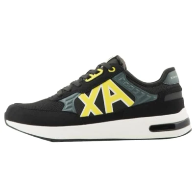 Imagen de Armani Exchange Dusseldorf Embossed Geometric Motifs, Zapatillas Hombre, Negro, Gris y Amarillo, 40 EU