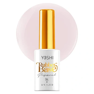 Imagen de Yoshi Base de goma 10 ml para uñas caucho esmalte UV duraderas constructor profesional elástica Beige claro
