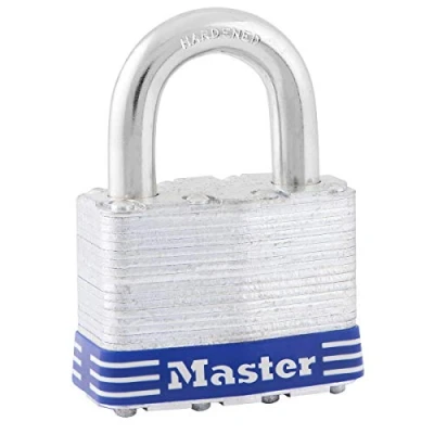 Imagen de Master Lock 5EURD Candado de Acero Laminado a Llave, Gris, 7,4 x 5,1 3,3 cm