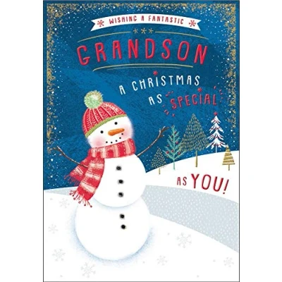 Imagen de Tarjeta de Navidad con personajes para nieto, 9 x 6 pulgadas, Piccadilly Greetings