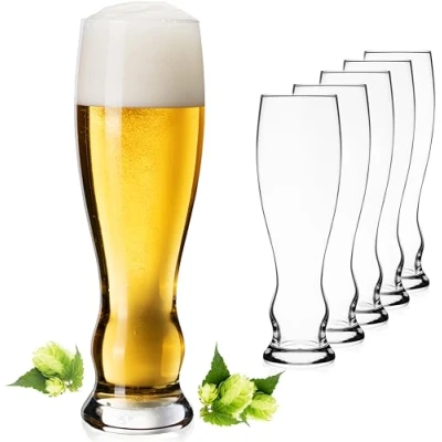 Imagen de PLATINUX vasos de cerveza altos 500 ml (máx. 600 ml), juego 6 trigo cristal 0,5 l, apto para lavavajillas