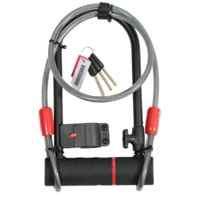 Imagen de ZEFAL K Traz U17 Cable Candado para Bicicleta en U con Llave + Alta Seguridad Antirrobo Certificado Bici, Negro