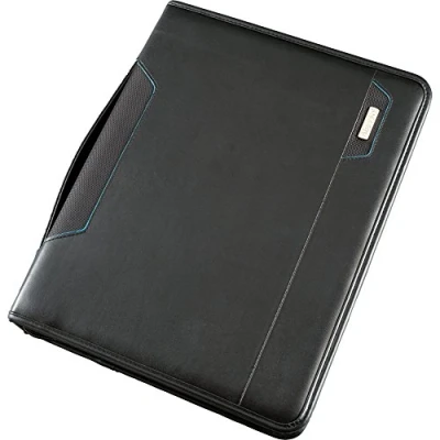 Imagen de Alassio 30115 Salerno Carpeta organizadora (tamaño DIN A4, Piel sintética, 36,5 x 30 7,5 cm, con Compartimento Acolchado para Tablet), Color Negro