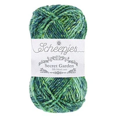 Imagen de Scheepjes Secret Yarn, 60% Poliéster, Seda, 20% Algodón, 702 Herb Garden, 10x10 cm, 1 unit