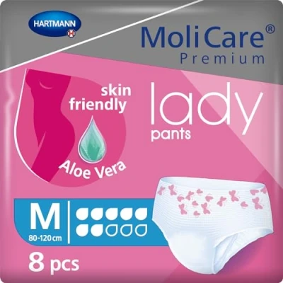 Imagen de MoliCare Pants Lady: Ropa Interior para Pérdidas de Orina Mujer, Cómodo y Fácil Usar; Incontinencia; 7 Gotas; Talla M; 8 Unidades