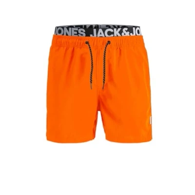 Imagen de JACK &amp; JONES Jjiaruba Jjswimshorts AKM Db WB Solid Bañador, Naranja (Shocking Orange), M