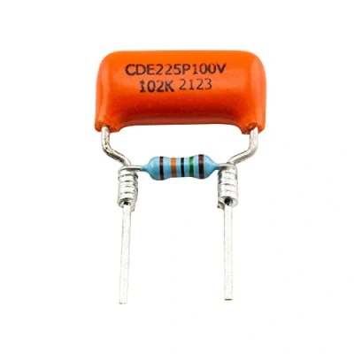 Imagen de Musiclily Pro Treble Bleed Mod con Condensador Orange Drop Película Poliéster 225P y Resistencia para Guitarra Eléctrica Bajo .001uF+150K
