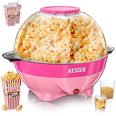 Imagen de KESSER® Popcorn Maker 800W Palomitero de 5,5l capacidad con tapa revestimiento antiadherente y bol para servir aceite, mantequilla azúcar incl. vaso palomitas