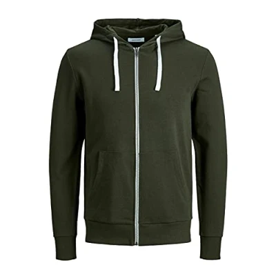 Imagen de Jack &amp; Jones Jjeholmen Sweat Zip Hood Noos Sudadera con Capucha, Verde (Rosin), L para Hombre
