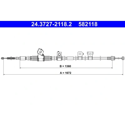 Imagen de ATE 24.3727 2118.2 Cable de Freno Mano 1672