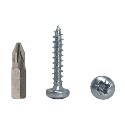 Imagen de Paquete de 50 tornillos DIN 7981 acero galvanizado 4,5 x 25 mm, para madera aglomerado con cabeza bandeja, tornillo universal Pozi Drive (50, mm)