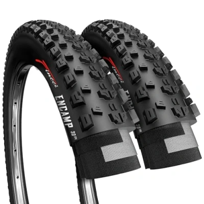 Imagen de Fincci Cubierta MTB 26 Par Plegable Neumáticos Bicicleta x 2.25 Pulgadas 30 TPI Gomas Bici Encamp 57 559 para Carretera Bici, Ebike Pack de 2X componentes Ciclismo