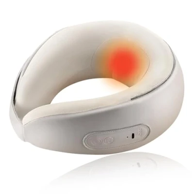 Imagen de Masajeador de cuello Shiatsu con calor, cojín masaje profundo 3D función amasado para aliviar el dolor en cuello, hombros y músculos enteros del cuerpo, portátil usar casa,