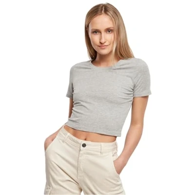 Imagen de Build Your Brand By042 ladies Cropped tee Camiseta, Mujer, Gris, L