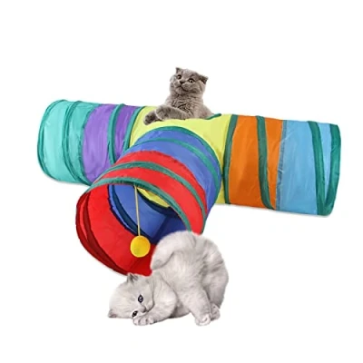Imagen de AOKUY Túneles para Gatos,Túnel de Gato3 Vías Plegable Juguete del Gato/Divertido Juego Tubo/Túnel con Pelota Mascota Gatos Conejos Cachorro Uso Interior y Exterior …