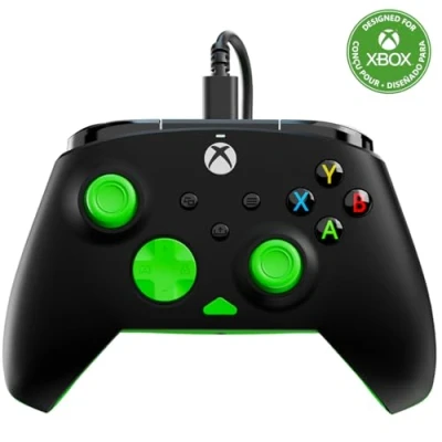 Imagen de Turtle Beach Rematch Core Negro/Verde Mando con Cable Licencia para Xbox Series XS, One y PC Botones de Audio, Motores vibración disparadores Pulso, 3 m