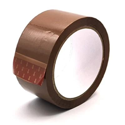 Imagen de RAYLU PAPER® Rollos de Precinto, Cinta Adhesiva para Embalaje Cajas Envío Resistente y Extra Fuerte, 66 metros x 50 mm ancho (1 unidad, Marrón)