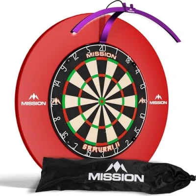 Imagen de Mission Darts TOR100 Torus 100 Tablero de dardos LED plegable portátil sistema iluminación viaje (morado metálico)