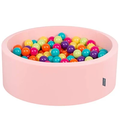Imagen de KiddyMoon 90X30cm/300 Bolas ∅ 7Cm Piscina De para Ninos Hecha En La UE, Rosa:Verdeclr/Amarill/Turques/Naranj/Rosaos/Morado
