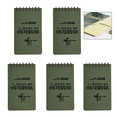 Imagen de XLKJ 5 Piezas Cuadernos Impermeables, Bloc de Notas para Grabación Actividades al Aire Libre, Diario Todo Tipo Clima Tácticas，Tamaño Bolsillo