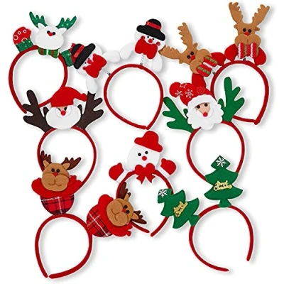 Imagen de THE TWIDDLERS Diademas Navideñas de 8 Piezas con Diseños Divertidos y Variados para Niños Adultos, Talla única Set Regalo Accesorios Fiestas Rellenar Calcetines