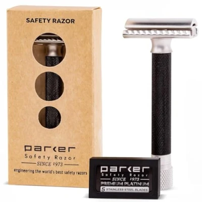 Imagen de Parker Safety Razor variante Ajustable seguridad de dos filos y 5 cuchillas premium (metálico) Grafito