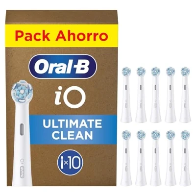 Imagen de Oral B Series iO Ultimate Clean, Cabezales Redondos De Recambio Originales, Filamentos Criss Cross, Eliminación Profunda La Placa Bacteriana, 10
