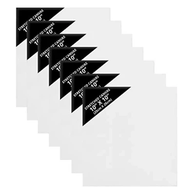 Imagen de Belle Vous Pack de 7 Lienzos para Pintar en Blanco 25 x cm Set Panel Lienzo Grande Cuadrado Preestirado Aptos Pintura Acrílica y al Óleo Bocetos Dibujos