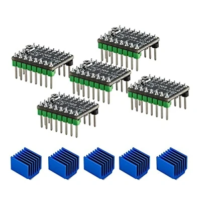 Imagen de Controlador de motor paso a TMC2209, 5 pares MKS TMC2209 V2.0 Stepsticks Ultra silenciosa con disipador calor para impresora 3D Placa base Máquina herramienta CNC