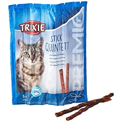 Imagen de TRIXIE Snack PREMIO Quadro Sticks, Salmón Trucha, 5 x g, Gato