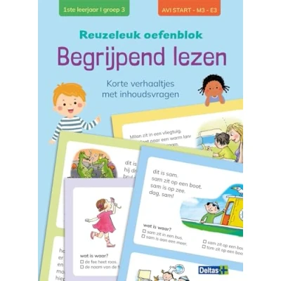 Imagen de Reuzeleuk oefenblok begrijpend lezen (AVI start M3 E3): Korte verhaaltjes met inhoudsvragen (Reuzeleuk lezen: inhoudsvragen)
