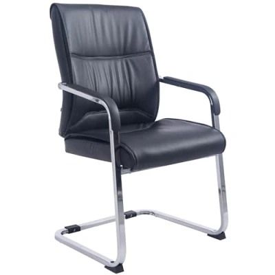 Imagen de CLP Silla De Conferencia Anubis En Polipiel I Oficina Estilo Cantiléver, con Reposabrazos &amp; Base Metálica, Color:Negro