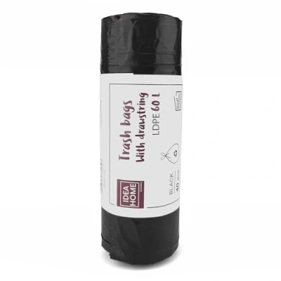 Imagen de D.RECT Bolsas de Basura Plástico para Reciclar, Negro, 60L, 40 Unidades