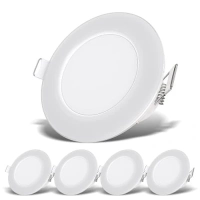 Imagen de B.K.Licht I juego de 5 Focos LED empotrables baño blanco IP65 ultraplano 30 mm Taladro Ø68 Ø86 3W, 350 lúmenes neutro