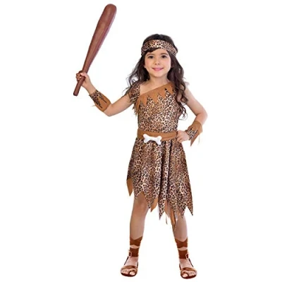 Imagen de amscan Girl Years Little Cave Disfraz para niña, 10 12 años, 5 piezas, multicolor, (9904490)