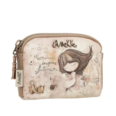 Imagen de Monedero Pequeño Memories Diseño Compacto con Bolsillo Trasero Anilla para Llaves y Cierre de Cremallera Medidas: 12x9x3 cm