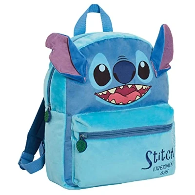 Imagen de Disney Lilo and Stitch mochila de felpa para niños, escolar 3D, bolsa almuerzo regalo, azul, Taille unique