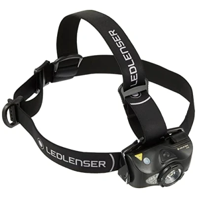 Imagen de Ledlenser Linterna frontal LED para exteriores MH8, negro, recargable con batería, 600 lúmenes, enfocable, duración lumínica de hasta 60h, luz roja/verde/azul, 2 pilas AA, bloqueo transporte