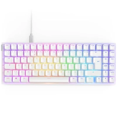 Imagen de NZXT Función 2 MiniTKL Teclado óptico compacto sin teclas 2024 RGB iluminado Velocidad de sondeo 8K Interruptores ópticos lineales Actuación ajustable Intercambiable en caliente