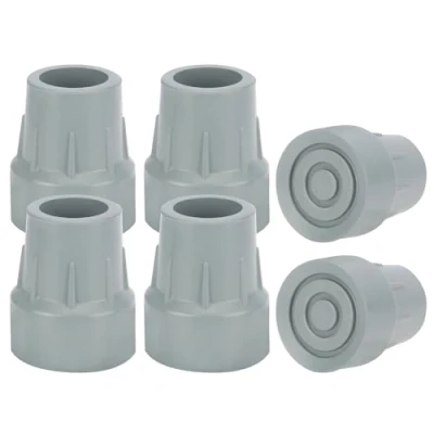 Imagen de supregear 6pz Puntas de Goma 25 mm para Muletas, Bastones, Andadores, Sillas Ducha y Bancos, Universales Antideslizantes, Gris