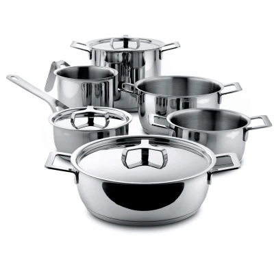 Imagen de Alessi Pan Set Pots&amp;Pans AJM100S9 6 Piece by Jasper Morrison