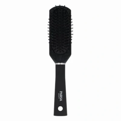 Imagen de Cepillo de pelo Parsa Beauty en negro con lápices plástico redondeados para el peinado diario.