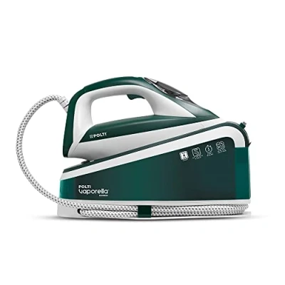 Imagen de Polti Vaporella Express VE30.20, Plancha Generadora de Vapor con Función Eco, Presión Bomba 8 Bar Max, Depósito XL 1.6 L, Una Tecnología One Temperature y Ajuste Digital, Verde Blanco