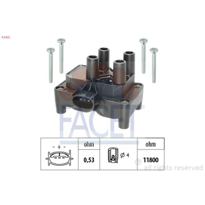 Imagen de FACET 9.6432 Bobina de encendido sin estribo sujeción FORD: Focus 2, Mk1 Hatchback, FIESTA 5, VOLVO: S40 II, V50, MAZDA: 2 Hatchback
