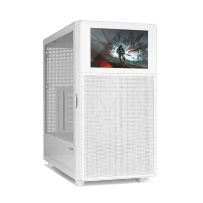 Imagen de NOX XTREME PRODUCTS Hummer BIOS Semitorre ATX M ITX, Pantalla LCD 8&quot; Personalizable, Panel Frontal Metal Mesh, Lateral Cristal Templado, Espacio para 11 Ventiladores, USB C y 3.0, Blanco