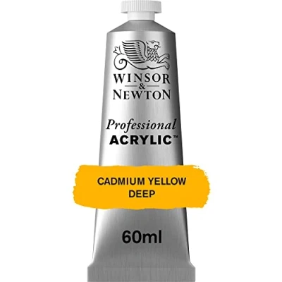 Imagen de Winsor &amp; Newton acrílico profesional Artist&#039;s tubo de pintura acrílica 60ml, color amarillo cadmio oscuro
